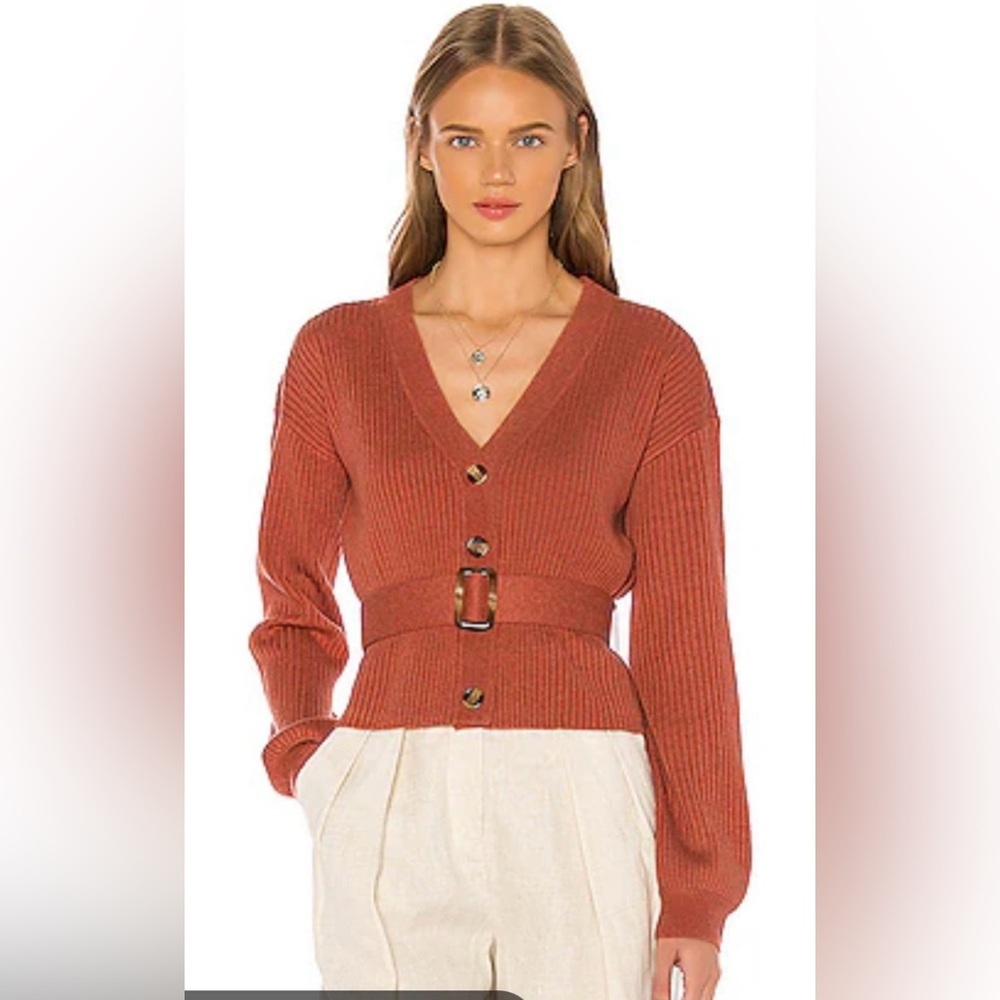 Song of Style Romi Belted Cardigan Terracotta